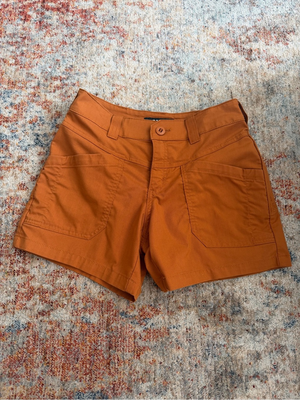 Women's 5.11 Rust Orange Casual 6 Pocket Shorts Sz 0